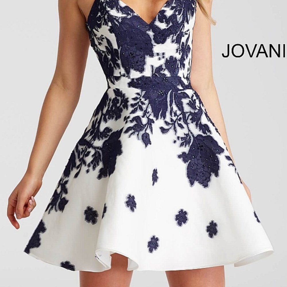 🤍Prom Homecoming JOVANI - 53204 BEADED FLORAL A-LINE COCKTAIL DRESS Size 0